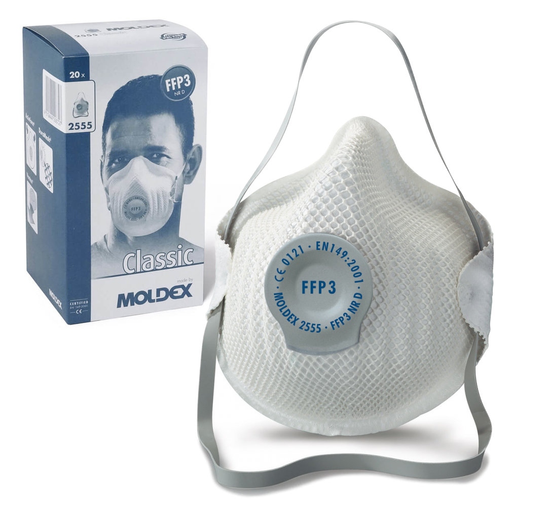 Khẩu trang lọc bụi dùng một lần Moldex 2555 Classic có van thở FFP3 NR D