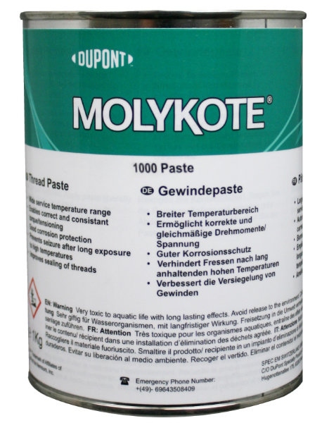 Mỡ bôi trơn rắn Molykote 1000 dùng cho các mối nối kim loại, hộp 1kg