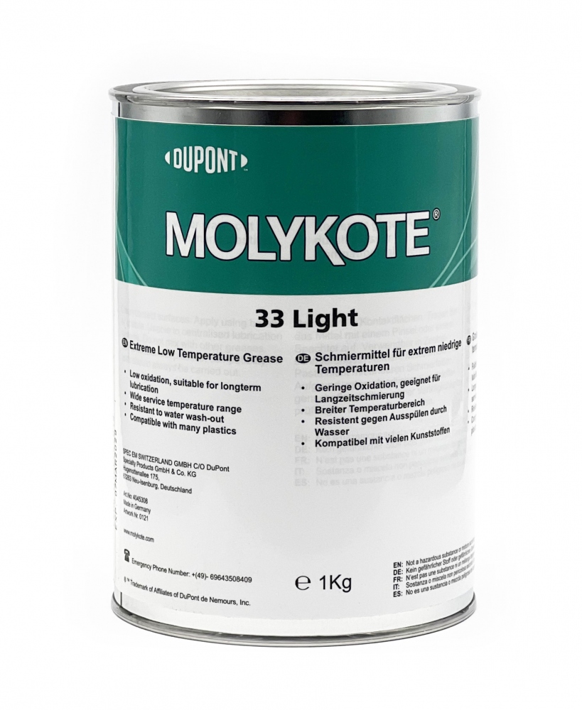 Mỡ bôi trơn vòng bi nhiệt độ thấp Molykote 33 Light NLGI-1 hộp 1kg