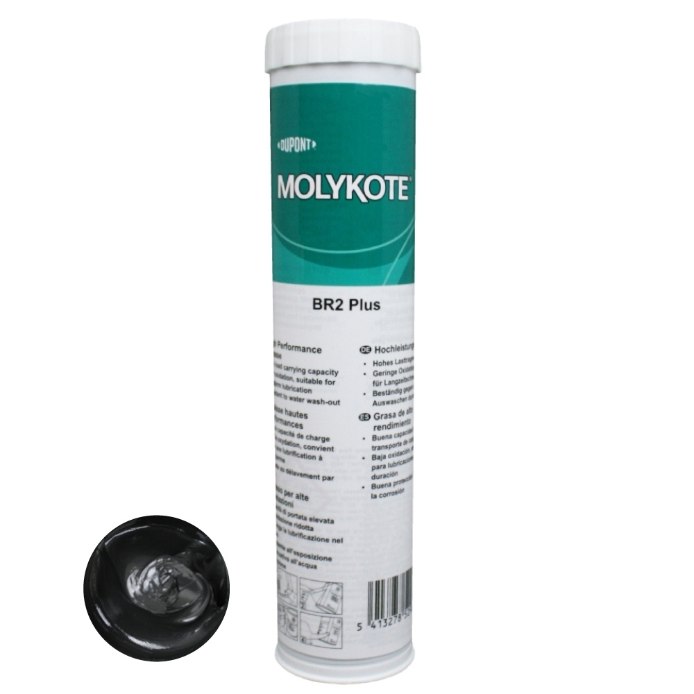 Mỡ bôi trơn hiệu suất cao Molykote BR2 Plus NLGI-2 màu đen dạng tuýp 400g