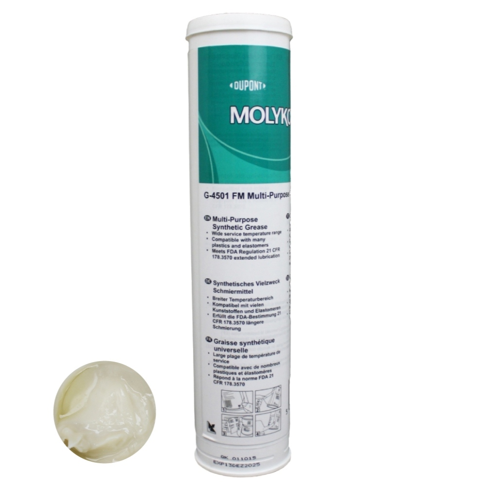 Mỡ bôi trơn tổng hợp đa năng màu trắng Molykote G-4501 FM, tiêu chuẩn NLGI-1, tuýp 400g