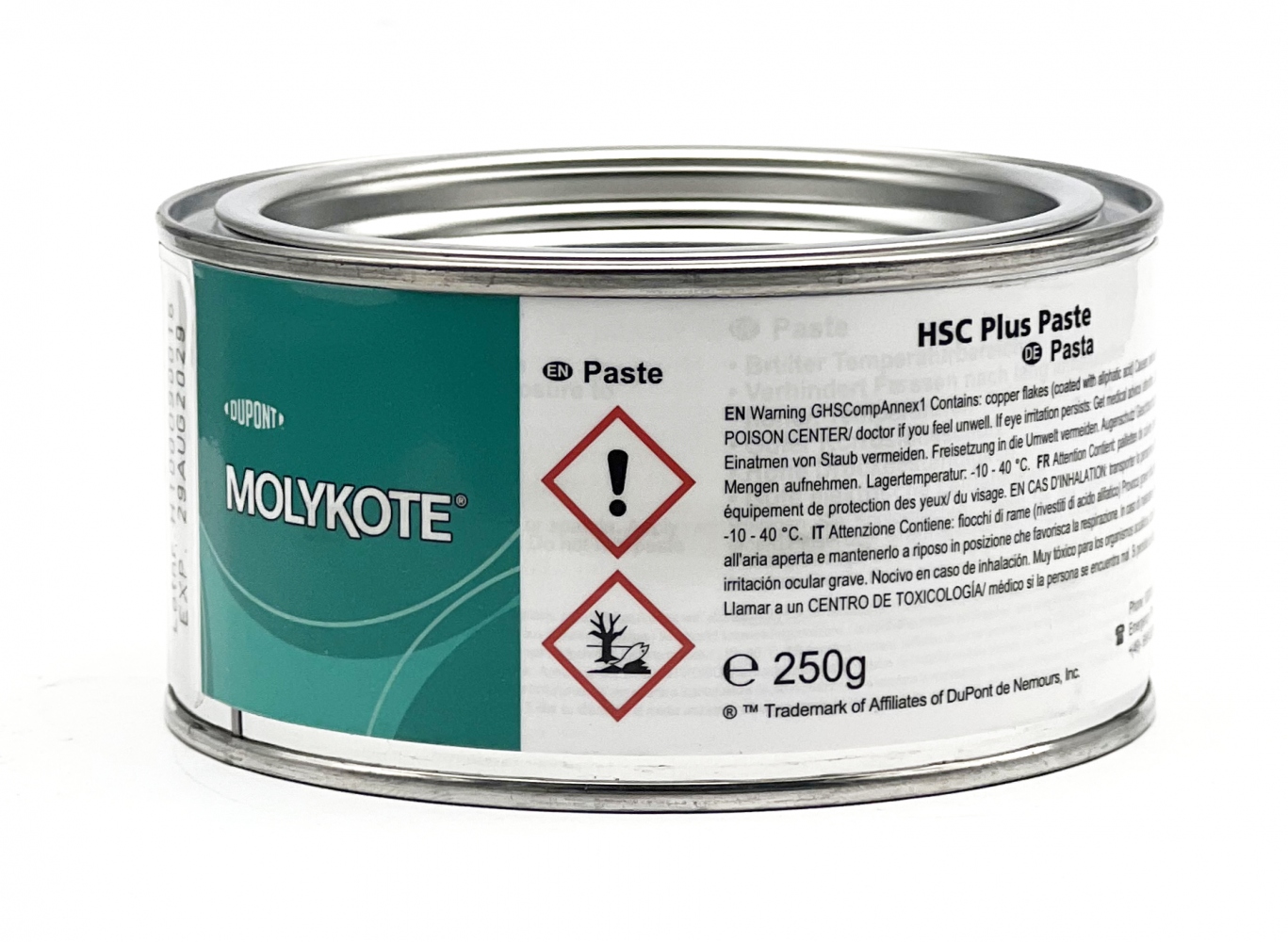 Mỡ chống kẹt Molykote HSC PLUS Gốc dầu khoáng Chứa MoS2 Lon 250g