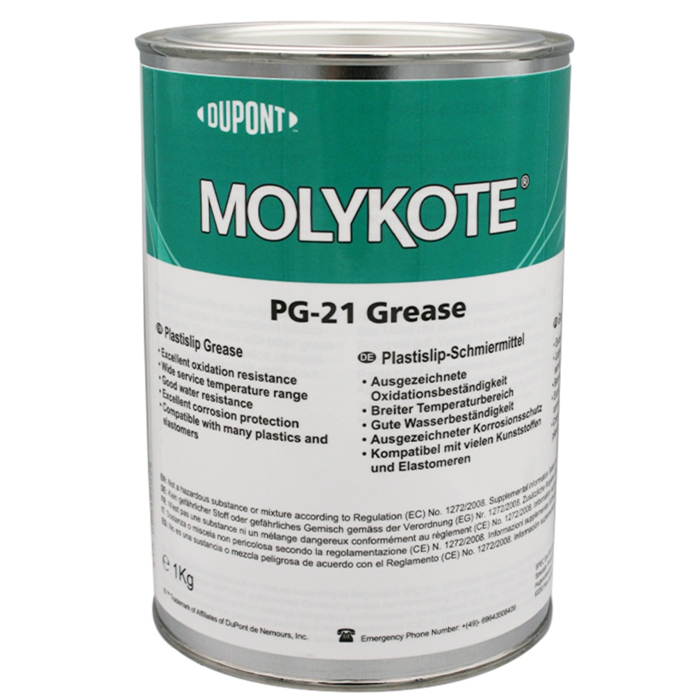 Mỡ bôi trơn silicone Molykote PG-21 Plastislip màu trắng NLGI-2 lon 1kg