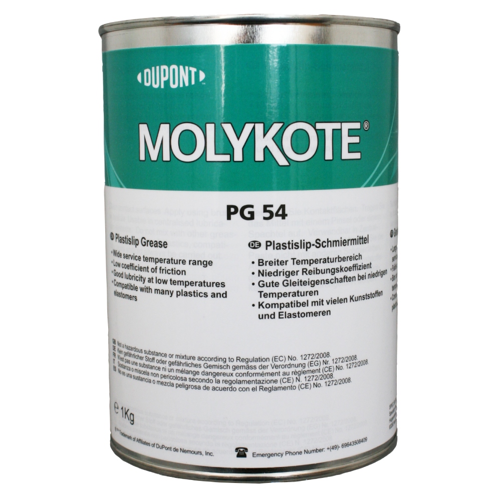 Mỡ silicon Molykote PG 54 Plastislip NLGI 2-3 màu trắng hộp 1kg