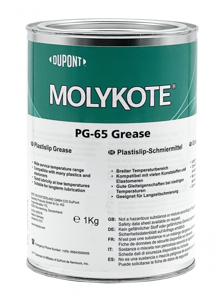 Mỡ bôi trơn tổng hợp hydrocarbon Molykote PG 65 Plastislip, độ nhớt NLGI-1, lon 1kg