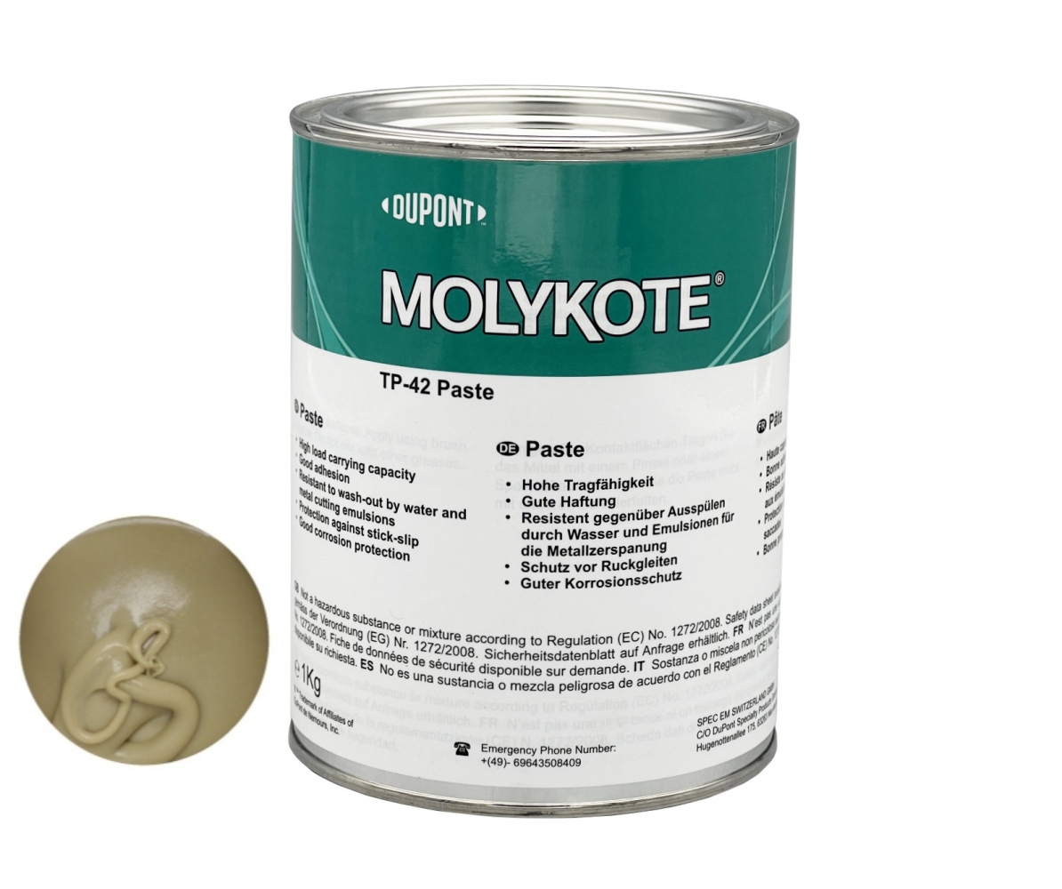 Mỡ dán chịu nhiệt bám dính Molykote TP-42 dùng cho chấu kẹp kim loại hộp 1kg