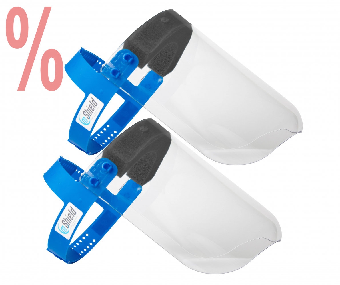 Tấm chắn bảo vệ mặt mShield 2x bằng polycarbonate EN166 có thể khử trùng