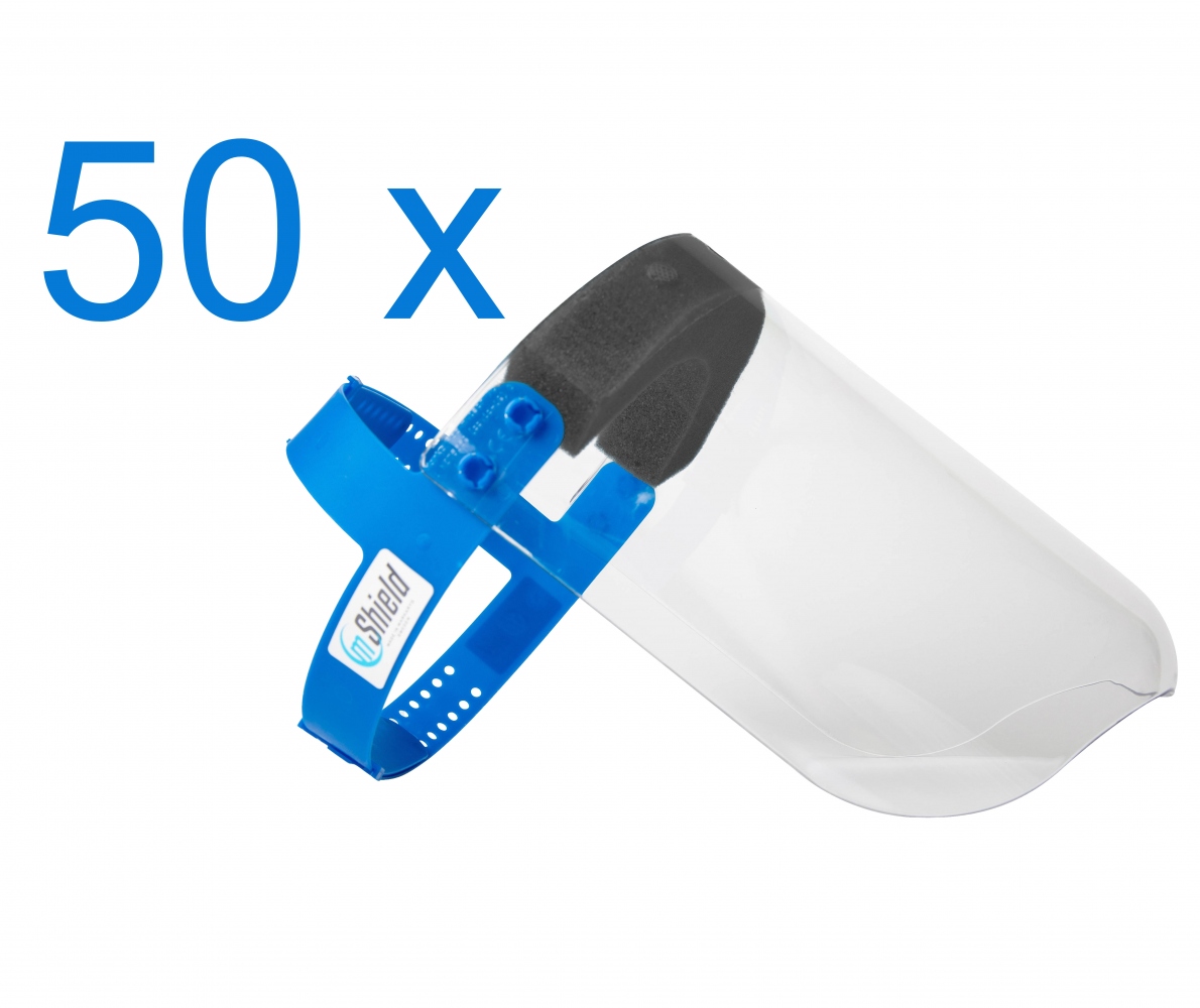 Tấm chắn bảo vệ mặt mShield 50x bằng polycarbonate EN166 có thể khử trùng