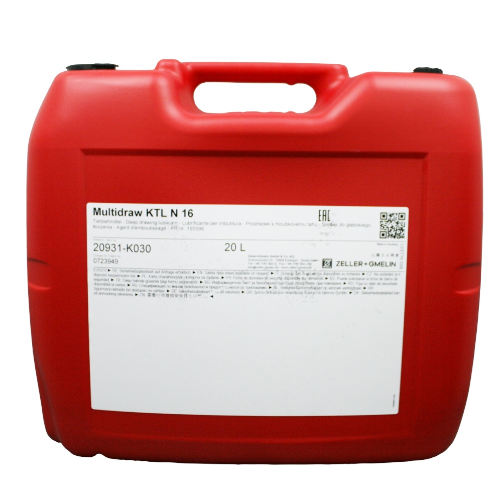 Dầu dập và kéo kim loại gốc dầu khoáng Multidraw KTL N 16 LM can 20L