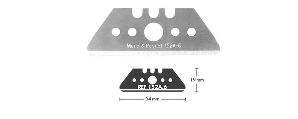 Lưỡi dao hình thang Mure & Peyrot 152A.6 đầu tròn 54 mm