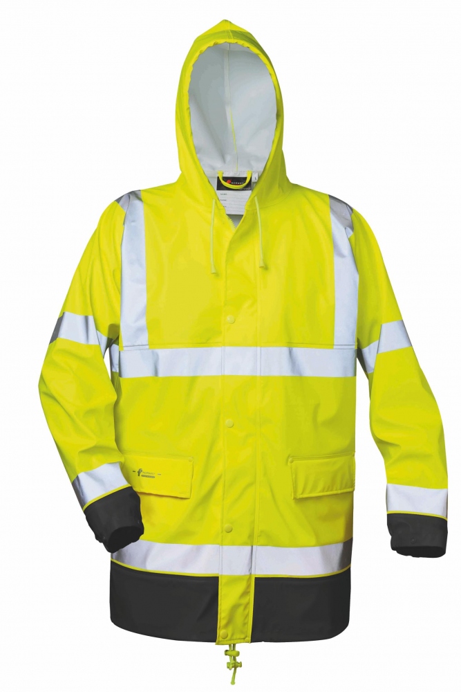 Áo mưa PU phản quang màu vàng/đen size S-4XL, Norway 2360