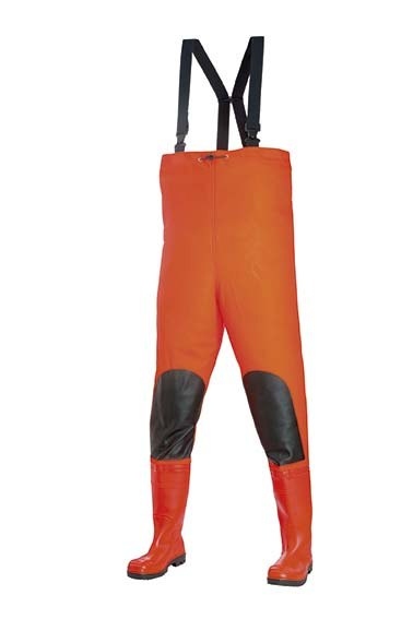 Quần yếm lội nước ngang ngực cao cấp Norway 37160 PVC màu cam S5 EN343 cỡ 40-47