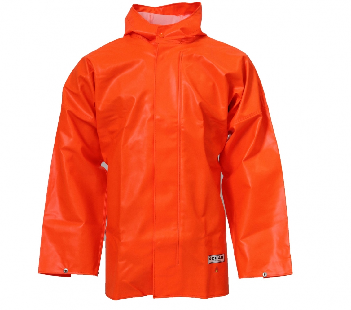 Áo khoác đi mưa chuyên dụng Ocean Offshore Pro, kháng dầu và chống cháy, màu cam, kích cỡ từ S đến 8XL
