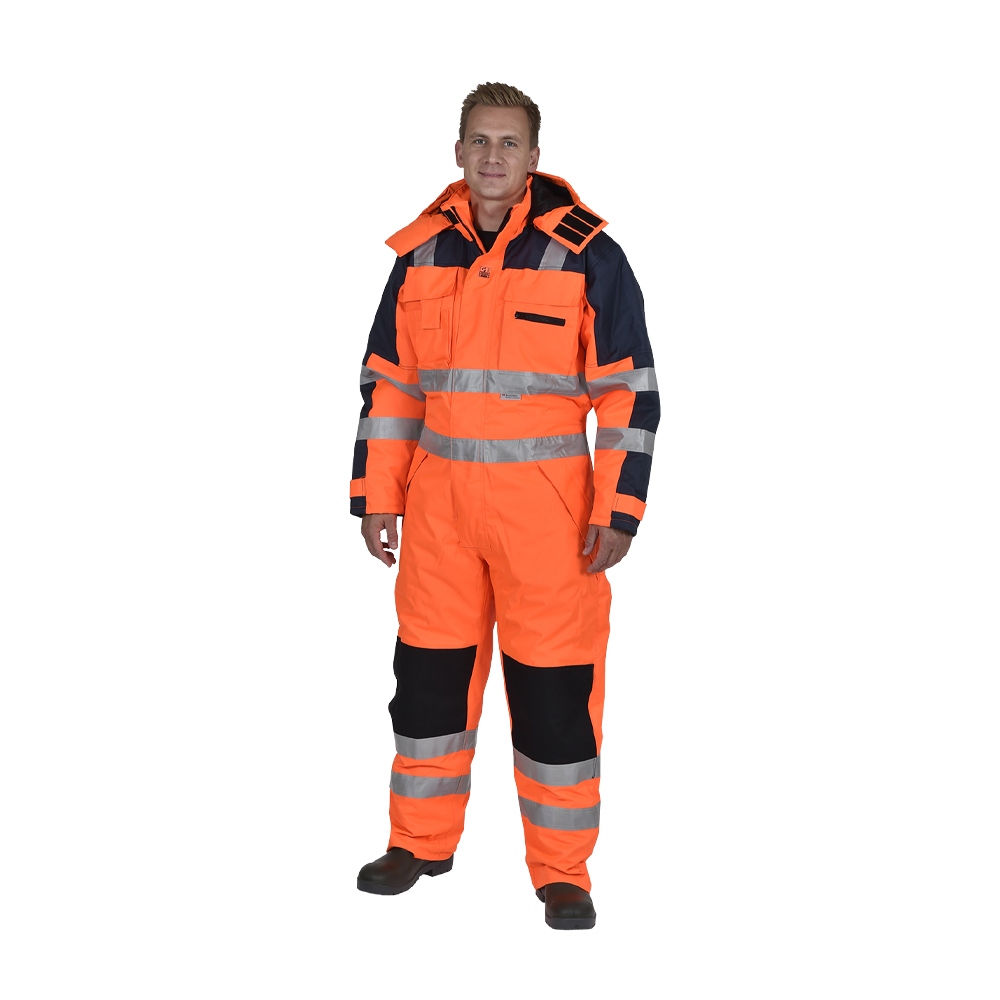 Quần áo liền thân giữ nhiệt phản quang OCEAN màu cam/xanh navy XS–8XL
