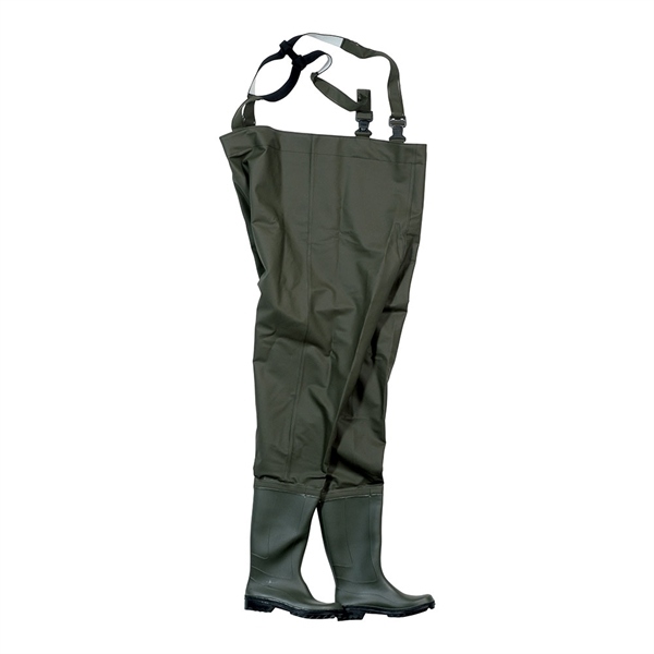 Quần yếm lội nước Ocean Junior cho trẻ em kèm ủng cao su màu xanh ô liu đậm size 32-41