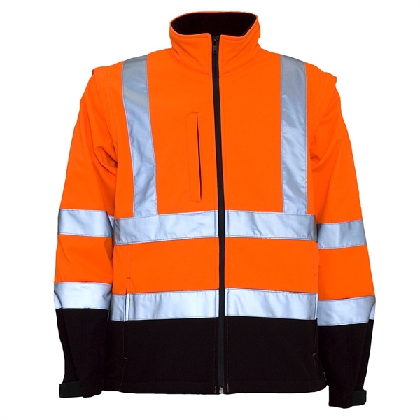 Áo khoác softshell phản quang 2 trong 1 OCEAN cam/xanh navy 4XL