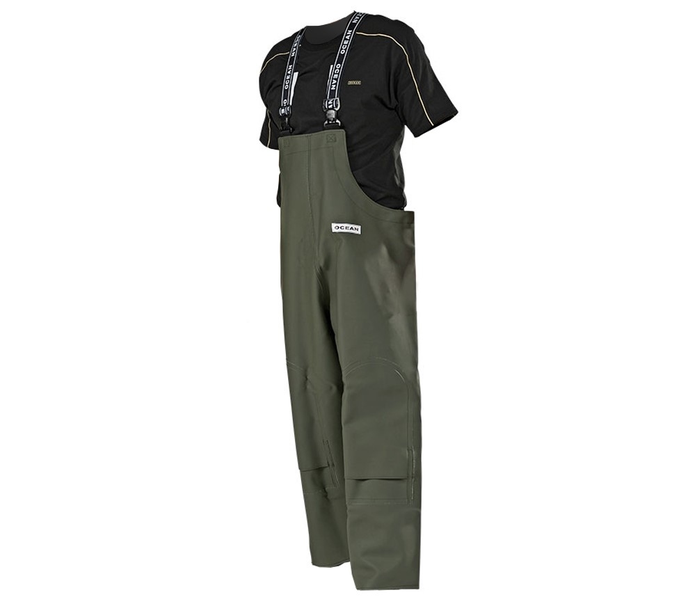 Quần yếm đi mưa hạng nặng Ocean Weather đầu gối gia cố màu xanh ô liu size S-3XL