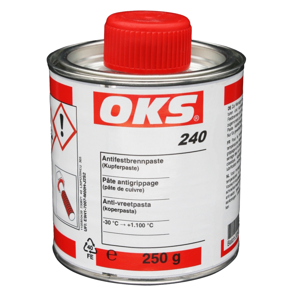 Mỡ đồng OKS 240, hợp chất chống kẹt, hộp thiếc 250g kèm chổi quét