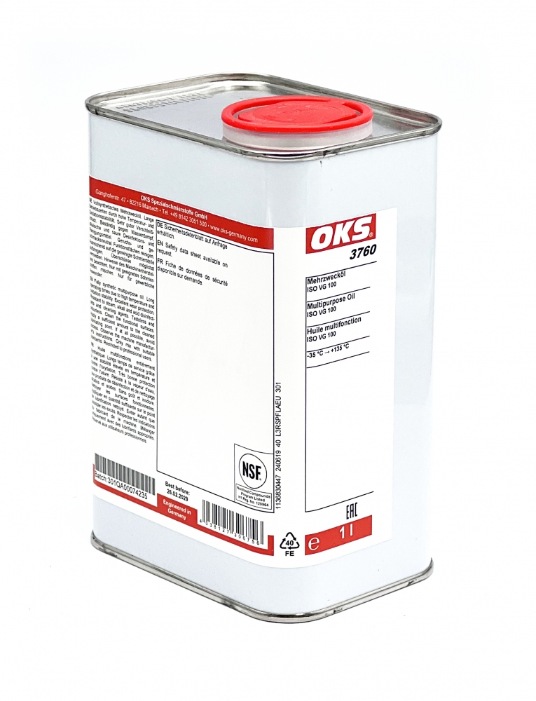 OKS 3760 Dầu đa năng dùng cho công nghiệp thực phẩm ISO VG100 can 1l