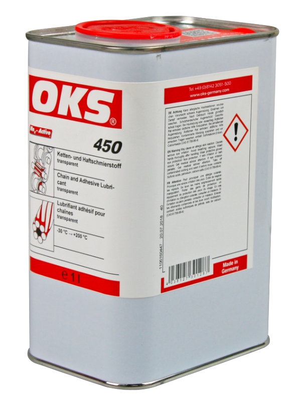 Dầu bôi trơn dính xích OKS 450 trong suốt can 1L