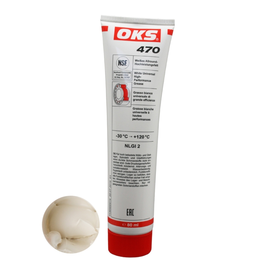 Mỡ trắng hiệu suất cao đa năng OKS 470, tiêu chuẩn NSF H2, tuýp 80ml