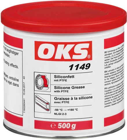 Mỡ silicone chịu nhiệt lâu dài OKS 1149 chứa PTFE, hộp 500g