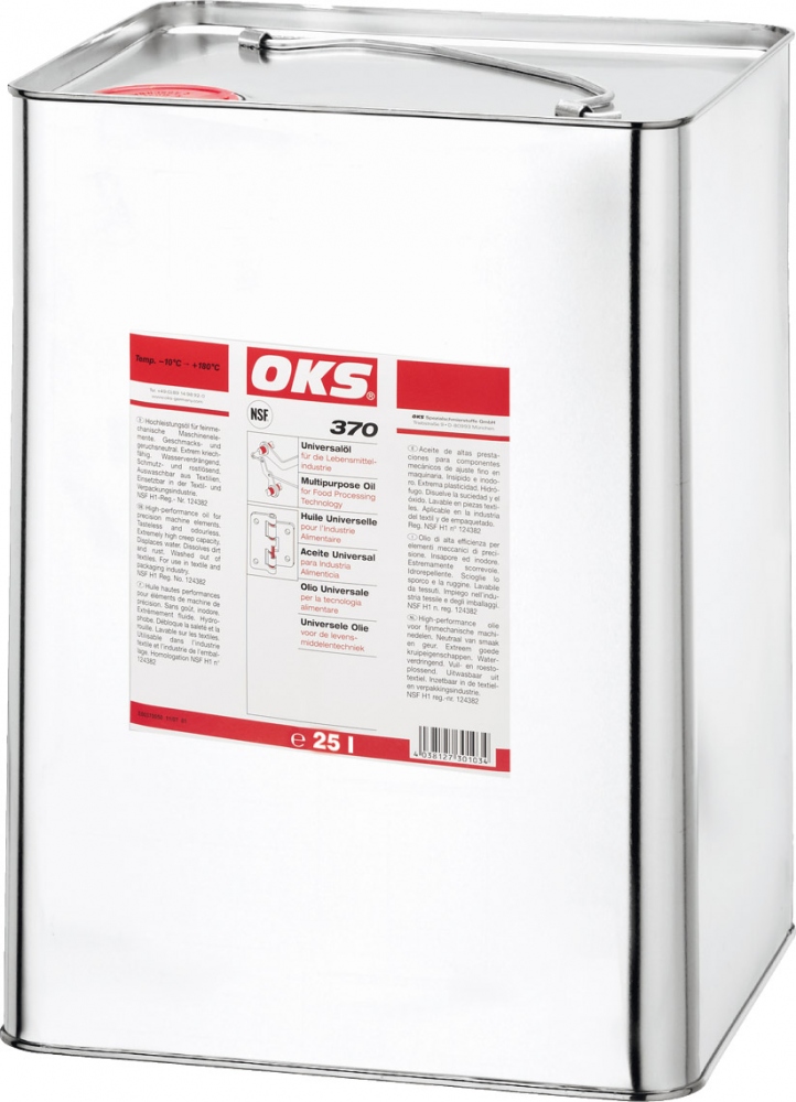 Dầu đa năng OKS 370 tiêu chuẩn thực phẩm H1 ISO VG 15 không màu can 25 lít