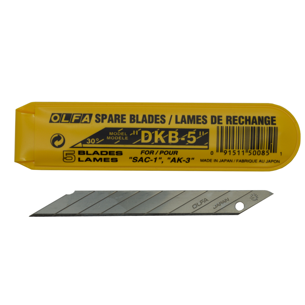 Lưỡi dao trổ thay thế OLFA DKB-5 - góc 30 độ, khổ 9mm, hộp 5 lưỡi