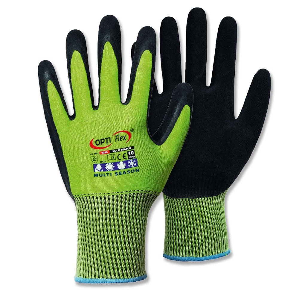Găng tay bảo hộ lao động mọi thời tiết phủ Latex đa dụng OPTIFlex® 0235