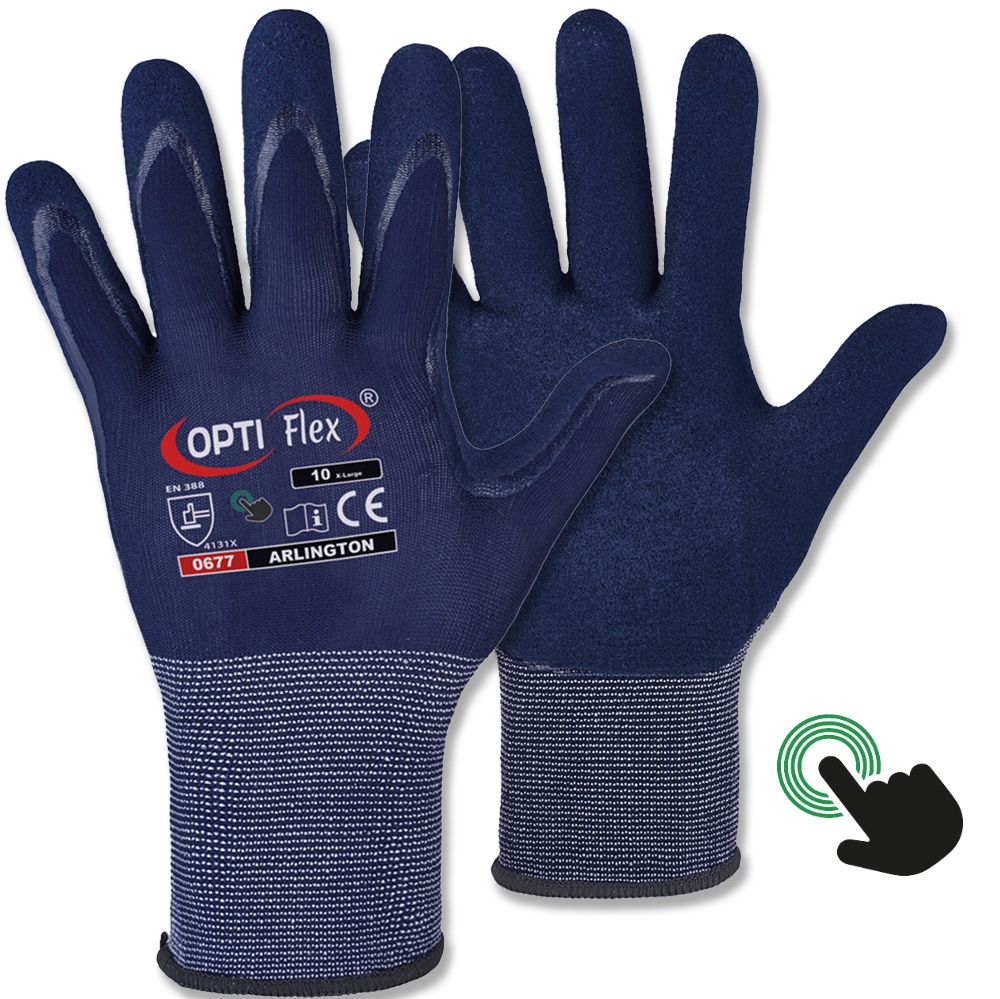 Găng tay lắp ráp nylon phủ Nitrile Optiflex 0677 Arlington cỡ 6-11