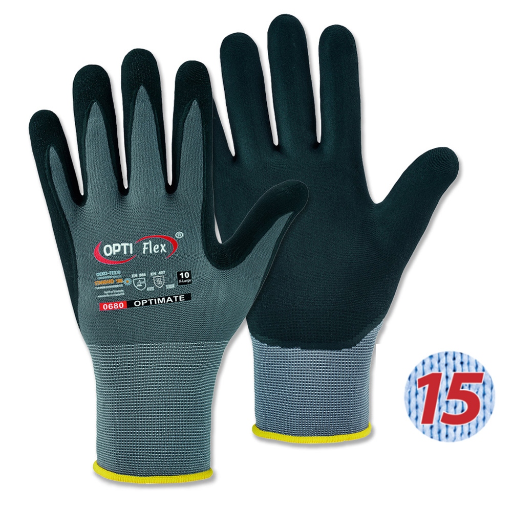 Găng tay bảo hộ cơ khí thoáng khí OPTIFlex 0680 OPTIMATE dành cho thợ kỹ thuật, size 6-12