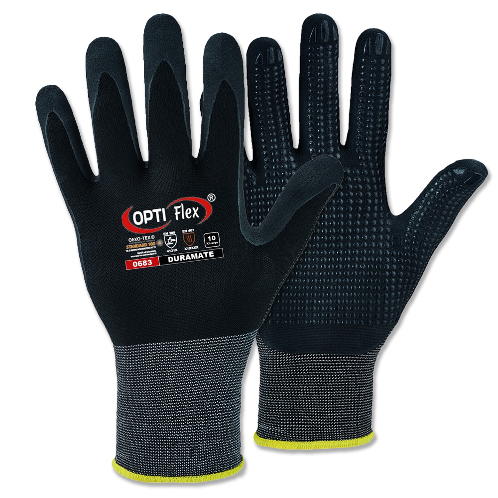 Găng tay bảo hộ OPTIFlex 0683 DURAMATE phủ Nitrile/PU có hạt chống trượt, size 6-11