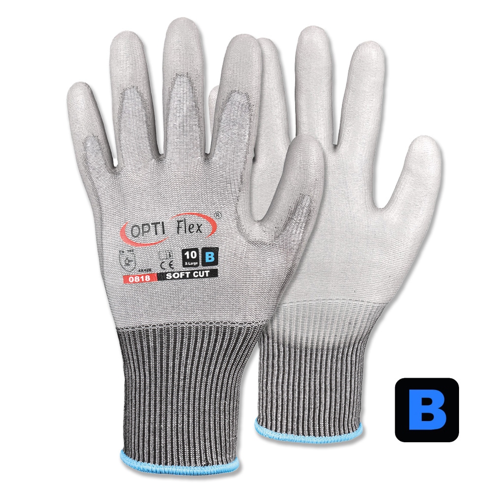 Găng tay chống cắt OPTI Flex 0818 SOFT CUT 3 phủ PU Cấp độ B size 7-11