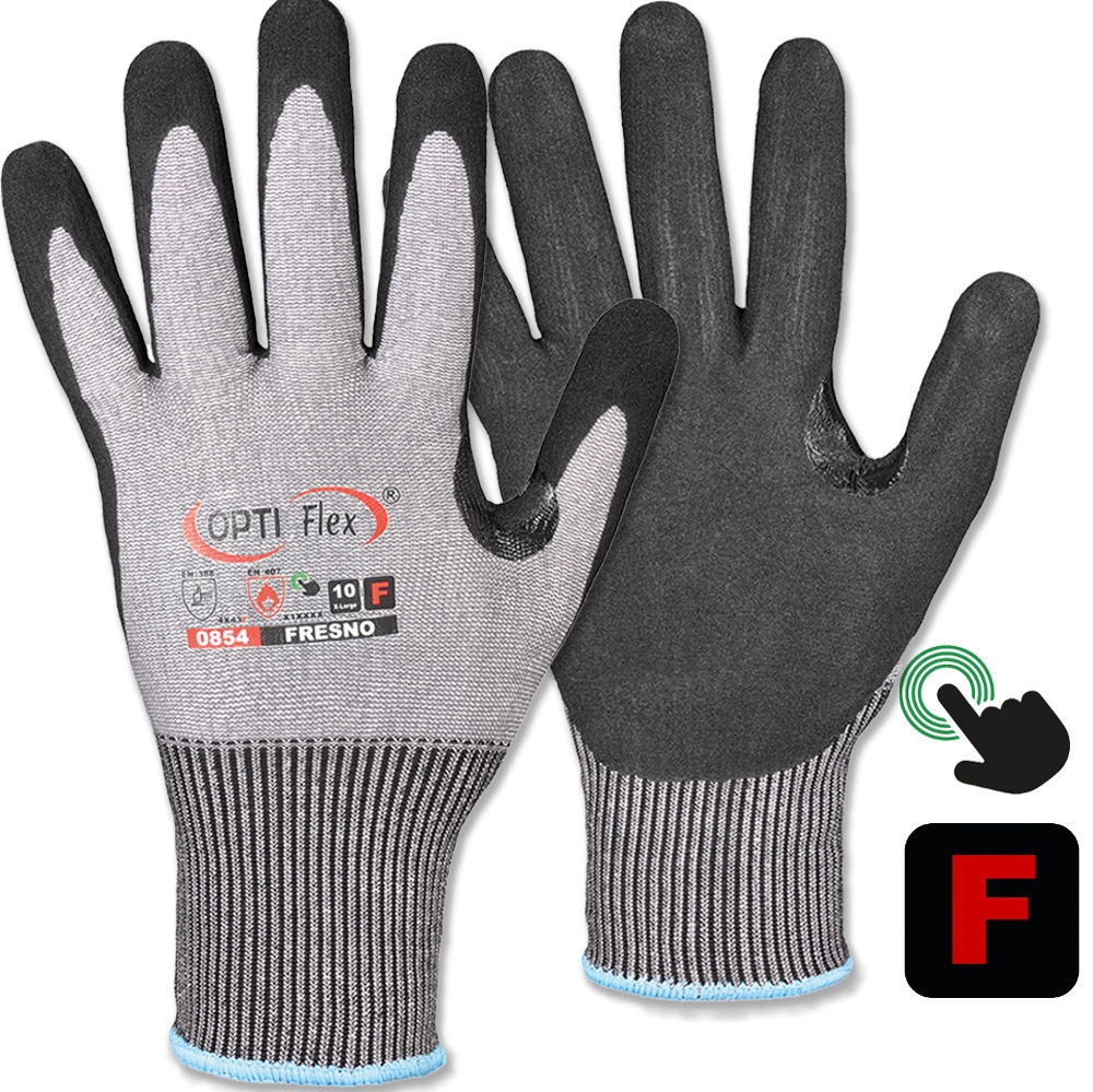 Găng tay chống cắt OPTIFlex 0854 FRESNO phủ Nitrile cấp độ F size 7-12