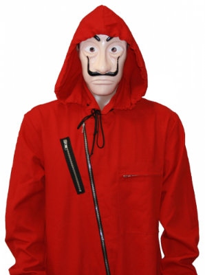Bộ trang phục Money heist nguyên bản màu đỏ có mũ chất liệu 100% cotton + 1 Mặt nạ