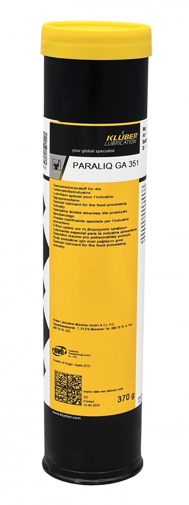 Mỡ bôi trơn vòng bi thực phẩm Klüber PARALIQ GA 351 tiêu chuẩn H1 dạng tuýp 370g