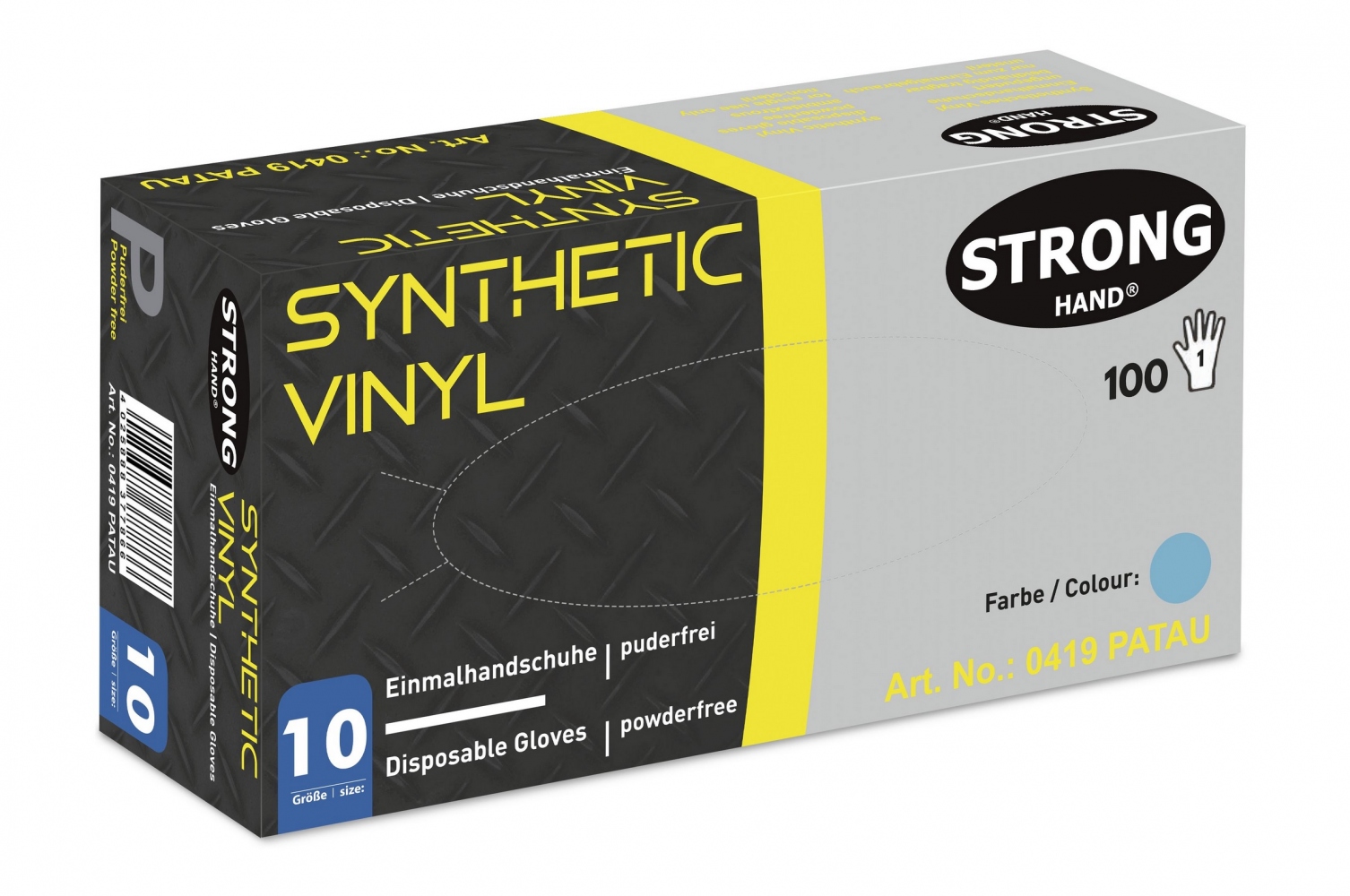 Stronghand 0419 PATAU Hộp 100 găng tay dùng một lần nitrile vinyl cỡ 8-10