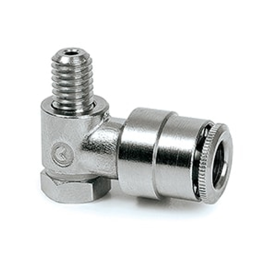 Đầu nối ống Perma 101515 ren ngoài M6 cho ống đường kính ngoài 6 mm loại xoay 90°