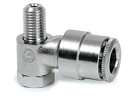Đầu nối ống Perma 101516 ren ngoài M6x0.75 cho ống đường kính ngoài 6 mm xoay 90°