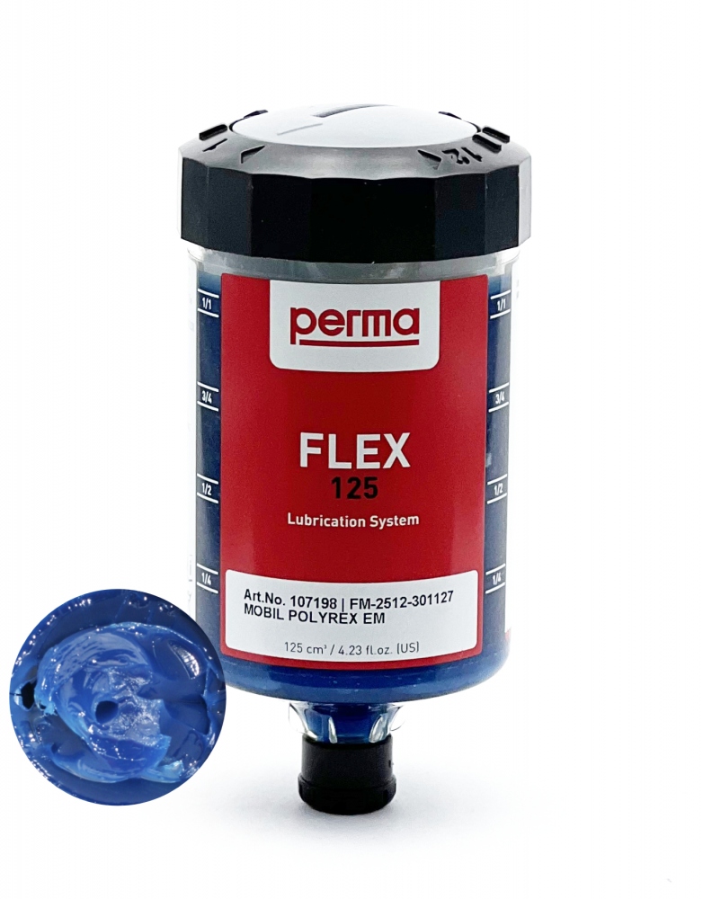 Thiết bị bơm mỡ tự động Perma FLEX 125 với mỡ đặc chủng Mobil Polyrex EM