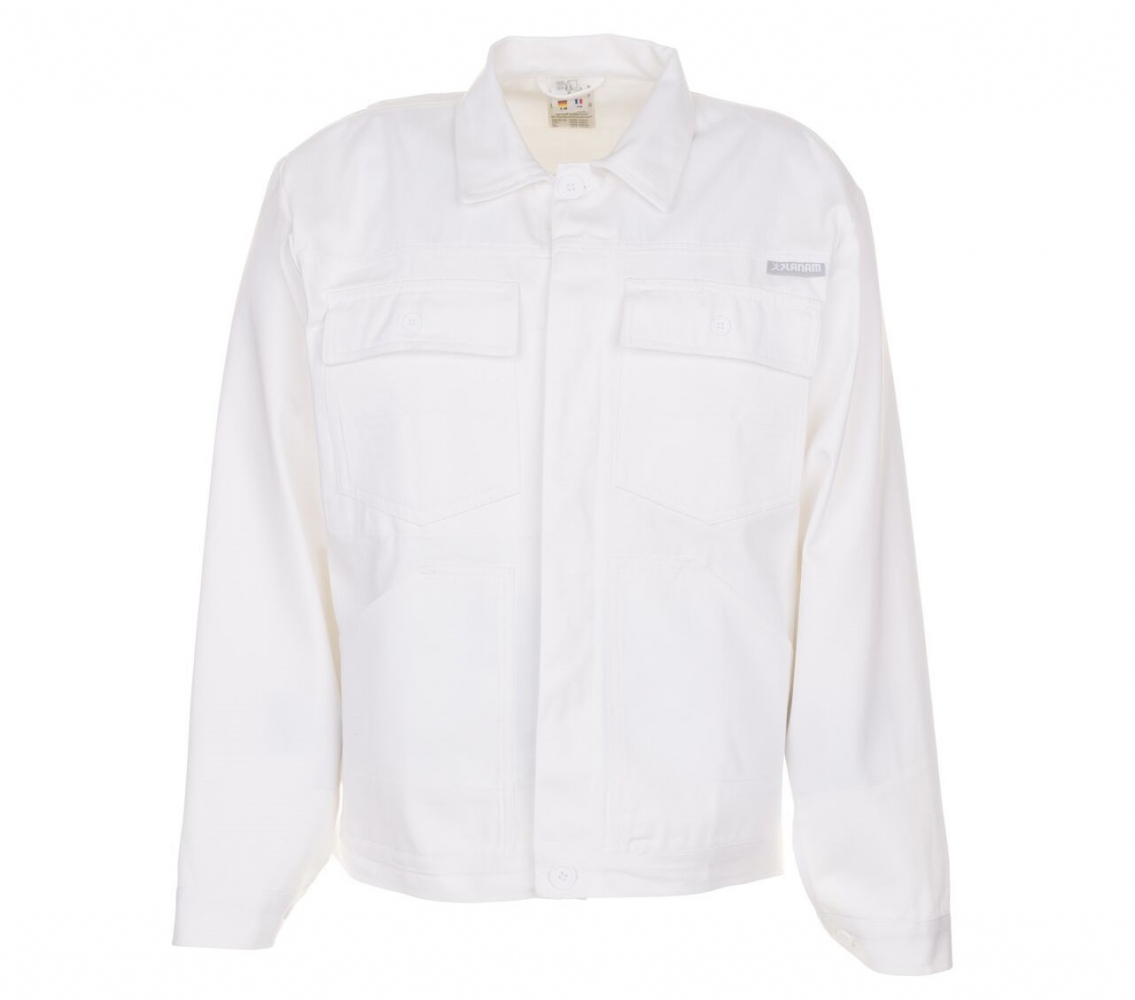 Áo khoác bảo hộ chiết eo Planam BW290/0110 100% cotton màu trắng tinh khiết XS-3XL