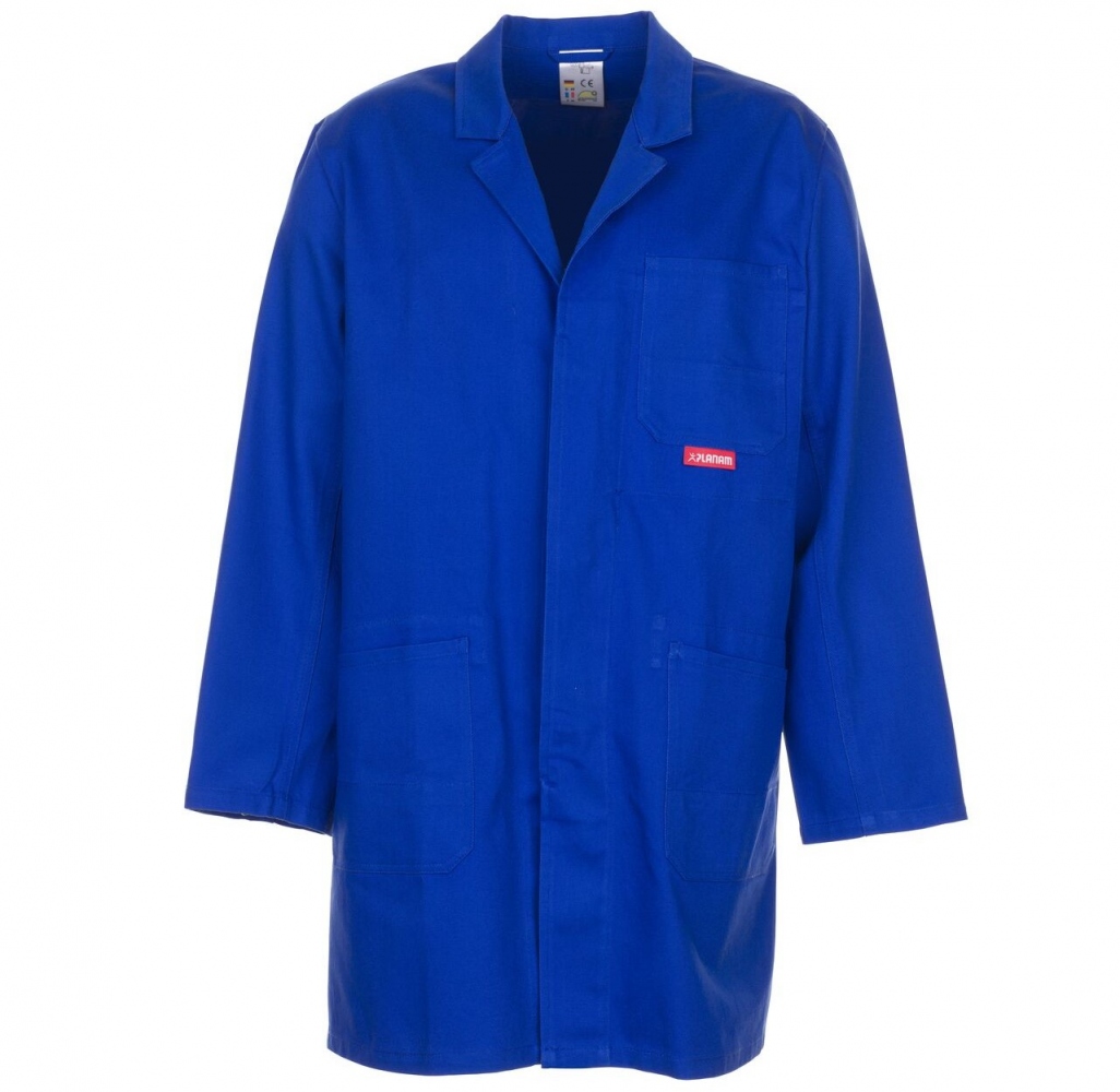 Áo choàng bảo hộ lao động Planam BW290/0131 100% cotton màu xanh dương size XS-3XL