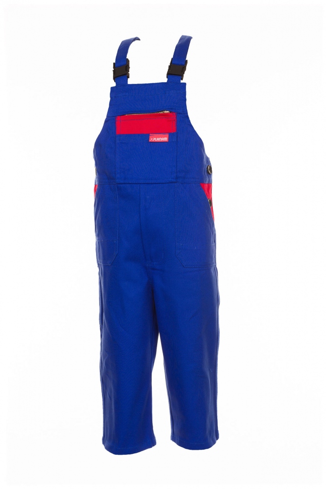 Quần yếm trẻ em Planam Kids 0164 xanh hoàng gia/đỏ tươi