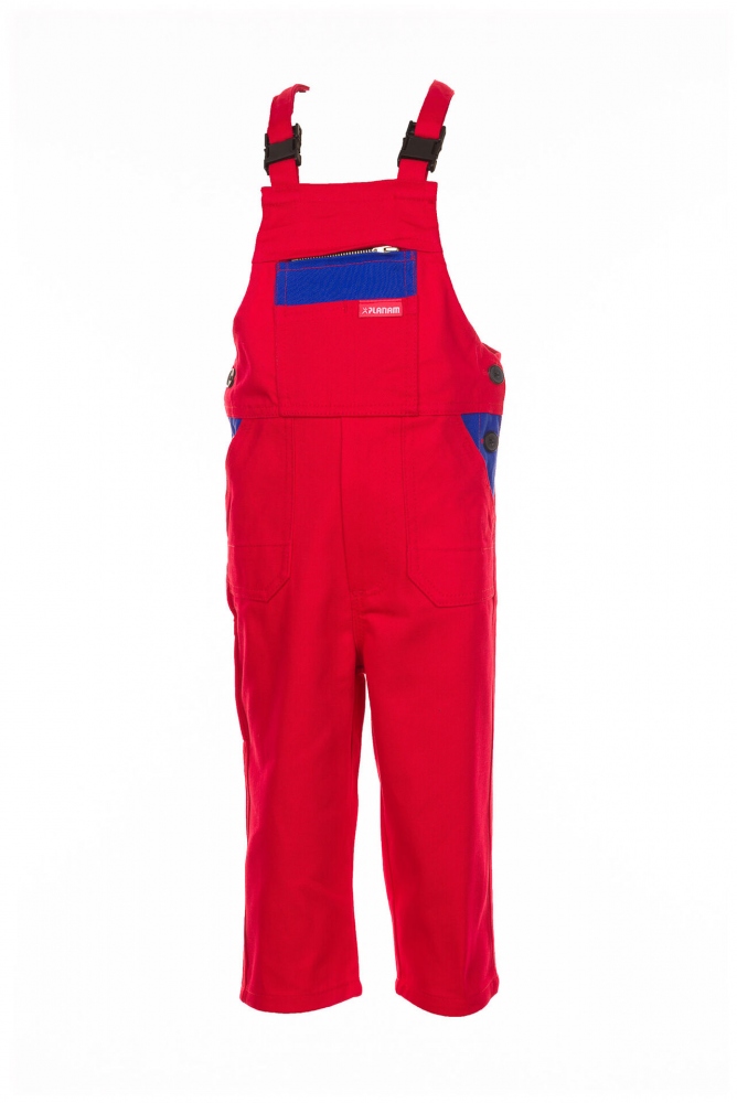 Quần yếm trẻ em Planam Kids 0165 màu đỏ/xanh dương hoàng gia