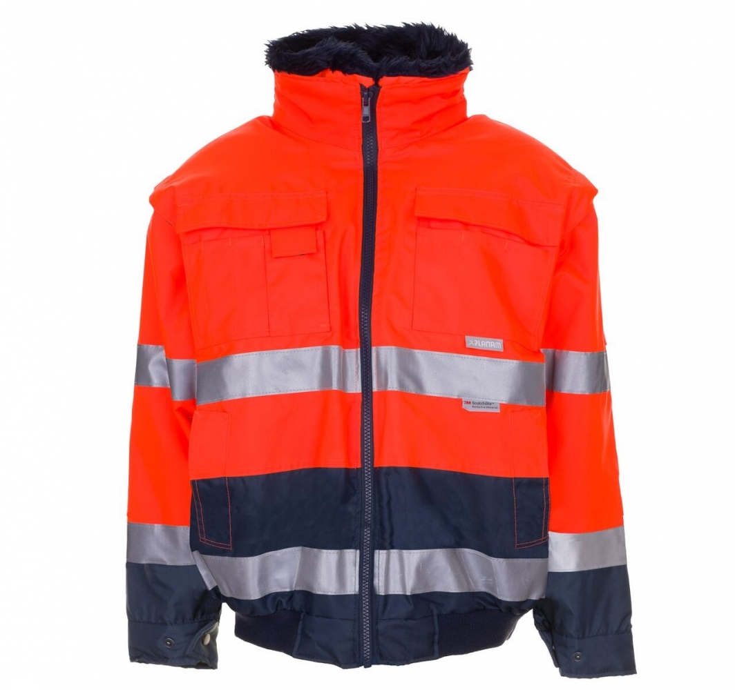 Áo khoác phản quang Planam 2046 Comfort cam/xanh navy S–8XL