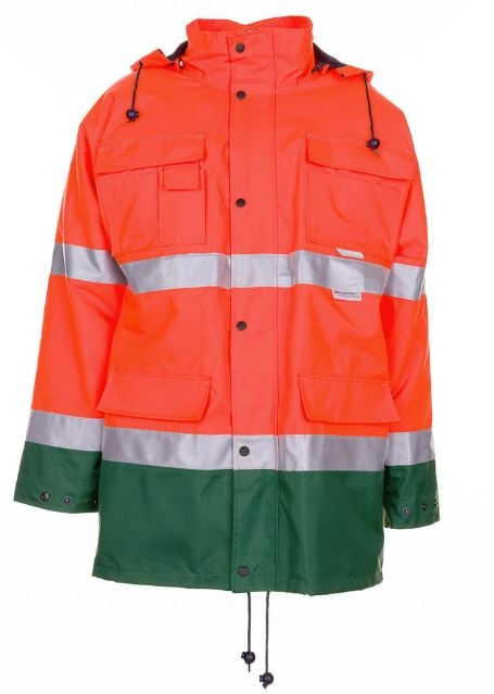 Áo khoác parka phản quang Planam 2058 màu cam-xanh lá