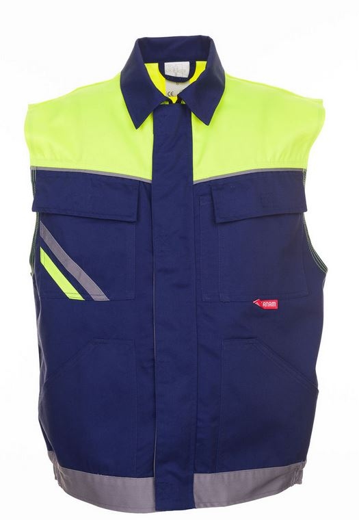 Áo ghi lê bảo hộ Planam 2463 VISLINE màu xanh đen-vàng-kẽm