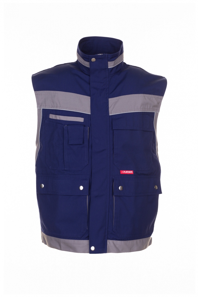 Áo vest bảo hộ nam Planam 2532 Plaline màu xanh đen/xám kẽm size XS - 4XL