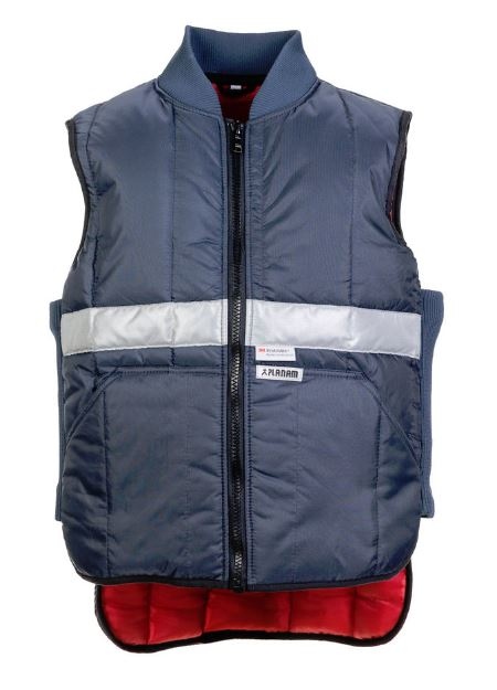 Áo vest bảo hộ kho lạnh Planam 5122 màu xanh đen, lót đỏ