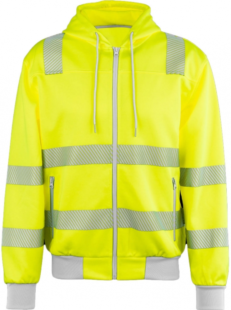 Áo hoodie phản quang có khóa kéo Planam 5801 Norit màu vàng/xám XS–4XL